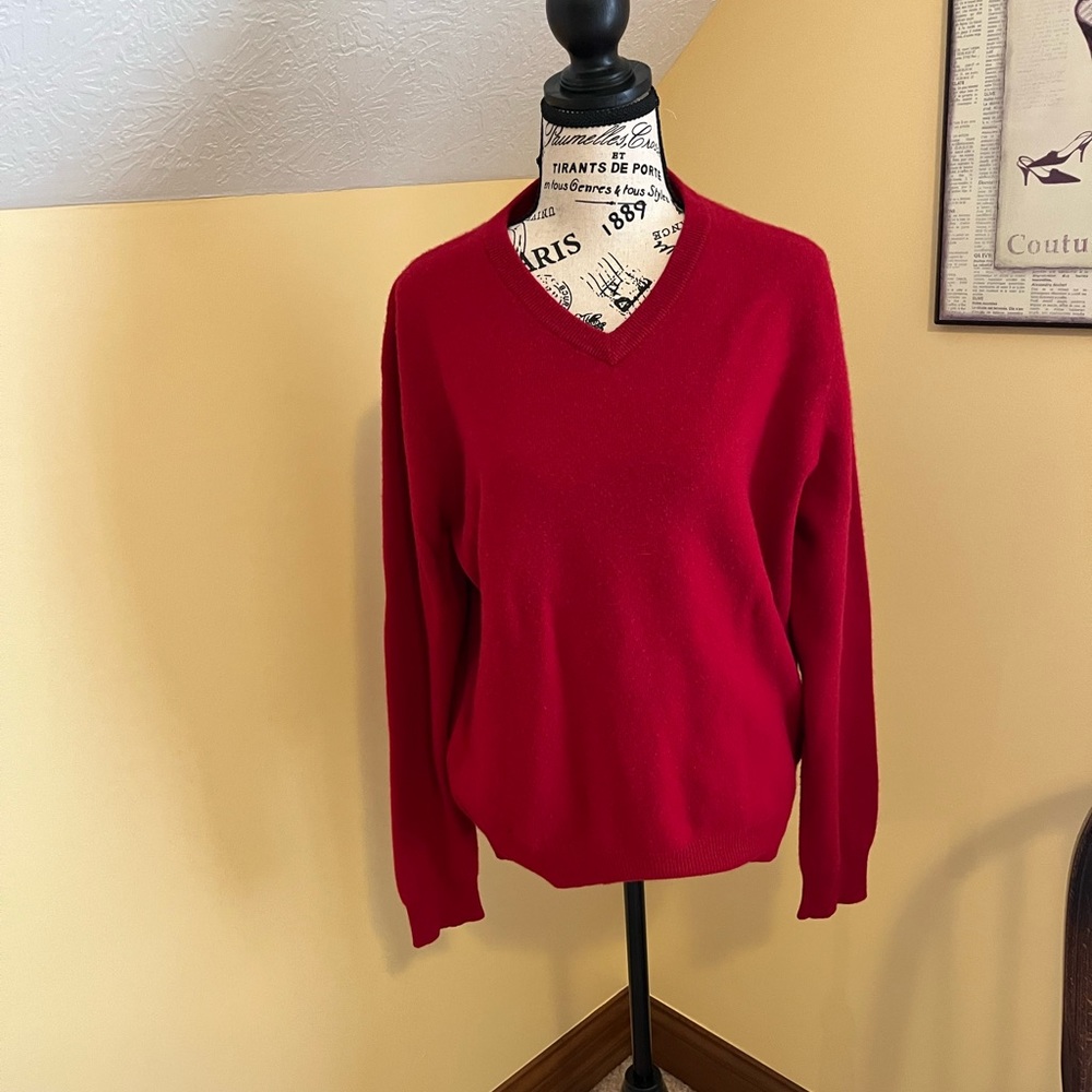 💯 % CASHMERE V NECK SWEATER SIZE SMALL